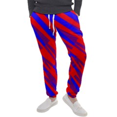 Geometric Blocks, Blue And Red Triangles, Abstract Pattern Men s Jogger Sweatpants by Casemiro