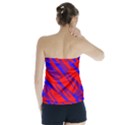 Geometric blocks, blue and red triangles, abstract pattern Strapless Top View2