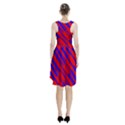 Geometric blocks, blue and red triangles, abstract pattern Racerback Midi Dress View2