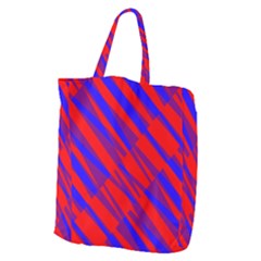 Geometric Blocks, Blue And Red Triangles, Abstract Pattern Giant Grocery Tote by Casemiro