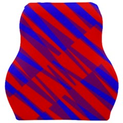 Geometric Blocks, Blue And Red Triangles, Abstract Pattern Car Seat Velour Cushion  by Casemiro