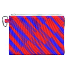 Geometric Blocks, Blue And Red Triangles, Abstract Pattern Canvas Cosmetic Bag (xl) by Casemiro