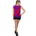 Geometric blocks, blue and red triangles, abstract pattern Bubble Hem Chiffon Tank Top View2