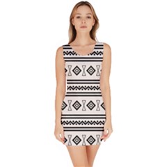 Black And White Aztec Bodycon Dress by tmsartbazaar