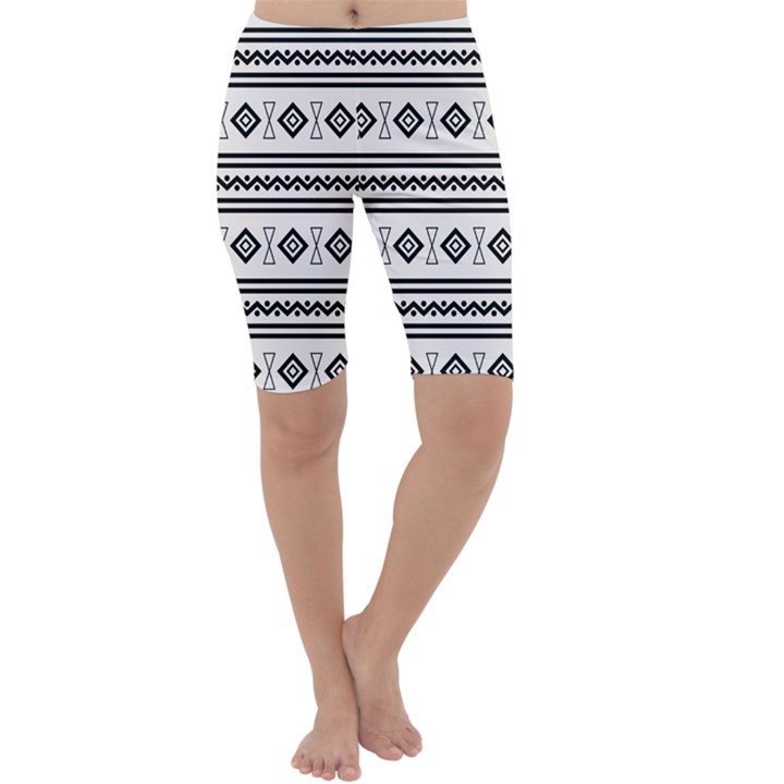 Black And White Aztec Cropped Leggings 