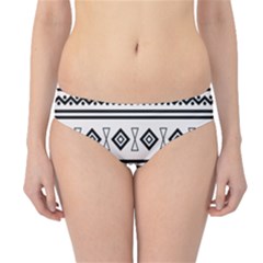 Black And White Aztec Hipster Bikini Bottoms by tmsartbazaar