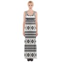 Black And White Aztec Thigh Split Maxi Dress View1