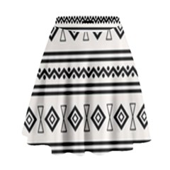 Black And White Aztec High Waist Skirt by tmsartbazaar