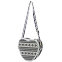 Black And White Aztec Heart Shoulder Bag View1