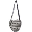 Black And White Aztec Heart Shoulder Bag View2