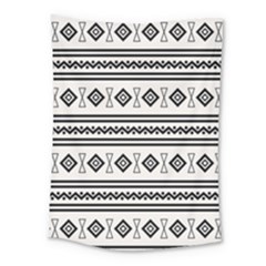 Black And White Aztec Medium Tapestry by tmsartbazaar