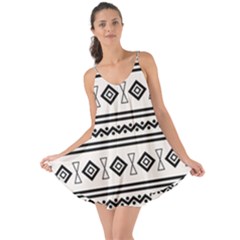 Black And White Aztec Love The Sun Cover Up by tmsartbazaar