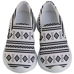 Black And White Aztec Kids Lightweight Slip Ons by tmsartbazaar