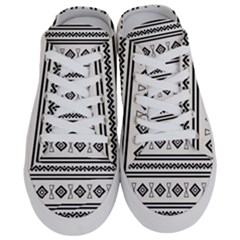 Black And White Aztec Half Slippers by tmsartbazaar