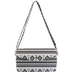 Black And White Aztec Removable Strap Clutch Bag by tmsartbazaar