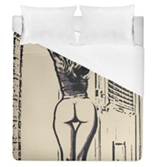 Morning My Dear    Sweet Perfection, Girl Stretching In The Bedroom Duvet Cover (queen Size) by Casemiro