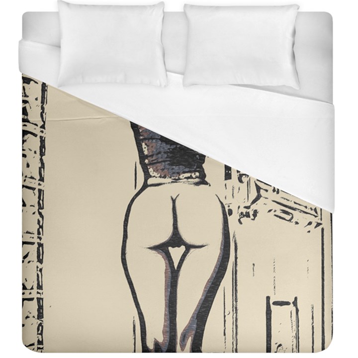 Morning my Dear... Sweet perfection, girl stretching in the bedroom Duvet Cover (King Size)