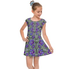 Flowers Everywhere And Anywhere In A Collage Kids  Cap Sleeve Dress by pepitasart