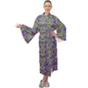 Flowers Everywhere And Anywhere In A Collage Maxi Velour Kimono View1