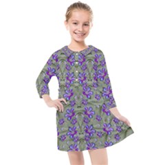 Flowers Everywhere And Anywhere In A Collage Kids  Quarter Sleeve Shirt Dress by pepitasart