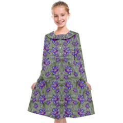 Flowers Everywhere And Anywhere In A Collage Kids  Midi Sailor Dress