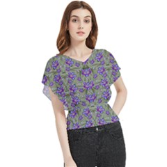 Flowers Everywhere And Anywhere In A Collage Butterfly Chiffon Blouse