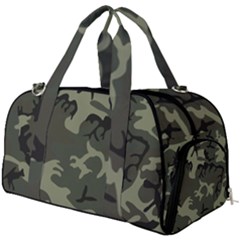 Camo Dark Green Burner Gym Duffel Bag by retrotoomoderndesigns