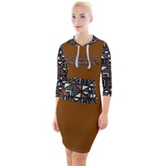 7680x4320-chocolate-traditional-solid-color-background Quarter Sleeve Hood Bodycon Dress by ciel