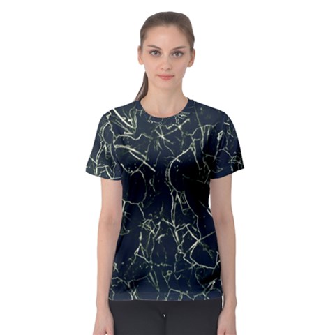 Neon Silhouette Leaves Print Pattern Women s Sport Mesh Tee by dflcprintsclothing