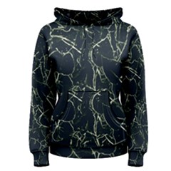 Neon Silhouette Leaves Print Pattern Women s Pullover Hoodie by dflcprintsclothing