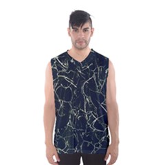 Neon Silhouette Leaves Print Pattern Men s Basketball Tank Top by dflcprintsclothing