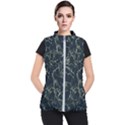 Neon Silhouette Leaves Print Pattern Women s Puffer Vest View1