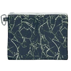 Neon Silhouette Leaves Print Pattern Canvas Cosmetic Bag (xxl)