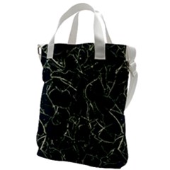 Neon Silhouette Leaves Print Pattern Canvas Messenger Bag