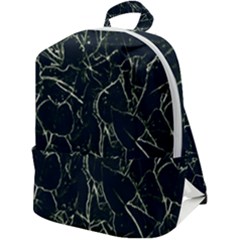 Neon Silhouette Leaves Print Pattern Zip Up Backpack