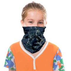 Neon Silhouette Leaves Print Pattern Face Covering Bandana (kids) by dflcprintsclothing