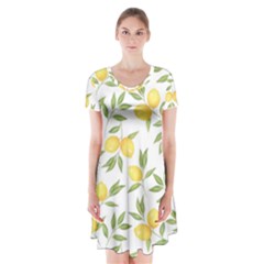 Lemons Short Sleeve V-neck Flare Dress by Angelandspot