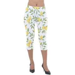 Lemons Lightweight Velour Capri Leggings  by Angelandspot