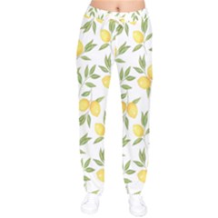 Lemons Women Velvet Drawstring Pants by Angelandspot