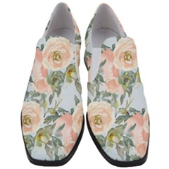 Pink Old Fashioned Roses Women Slip On Heel Loafers