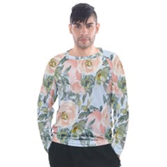 Pink Old Fashioned Roses Men s Long Sleeve Raglan Tee