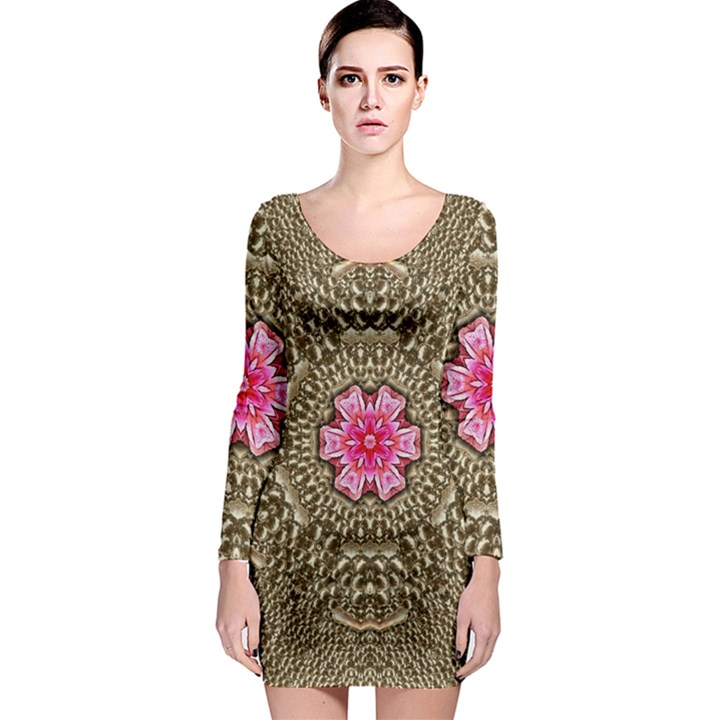 Earth Can Be A Beautiful Flower In The Universe Long Sleeve Bodycon Dress