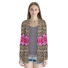 Earth Can Be A Beautiful Flower In The Universe Drape Collar Cardigan by pepitasart