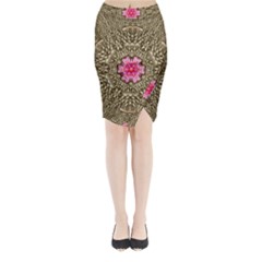 Earth Can Be A Beautiful Flower In The Universe Midi Wrap Pencil Skirt by pepitasart