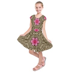 Earth Can Be A Beautiful Flower In The Universe Kids  Short Sleeve Dress by pepitasart