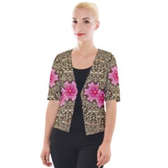 Earth Can Be A Beautiful Flower In The Universe Cropped Button Cardigan by pepitasart