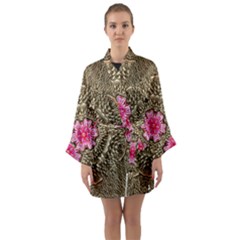 Earth Can Be A Beautiful Flower In The Universe Long Sleeve Satin Kimono by pepitasart