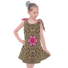 Earth Can Be A Beautiful Flower In The Universe Kids  Tie Up Tunic Dress by pepitasart