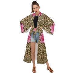 Earth Can Be A Beautiful Flower In The Universe Maxi Kimono by pepitasart