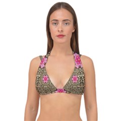 Earth Can Be A Beautiful Flower In The Universe Double Strap Halter Bikini Top by pepitasart